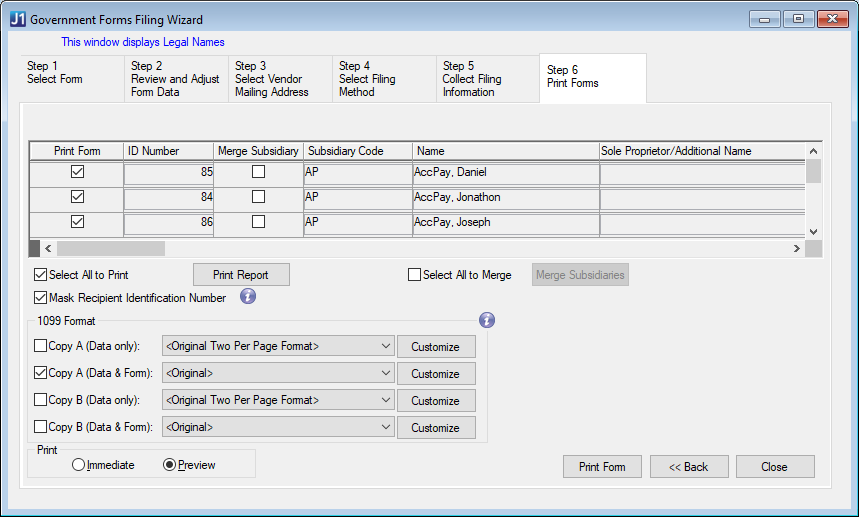 Government Forms Filing Wizard: Step 6.