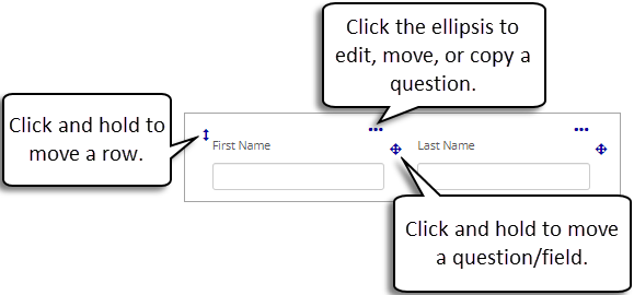 Form question with move and edit icons highlighted.
