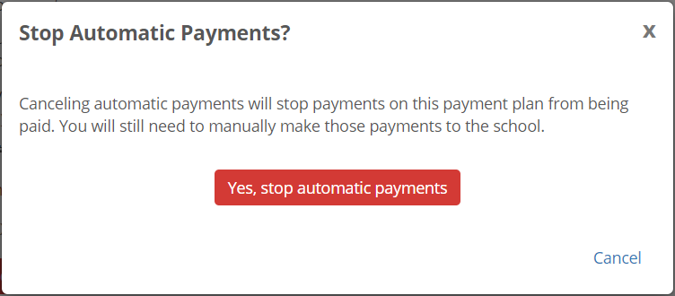 Stop Automatic Payment confirmation pop-up.