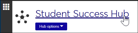 The Student Success Hub title shown as a link to the hub Summary page