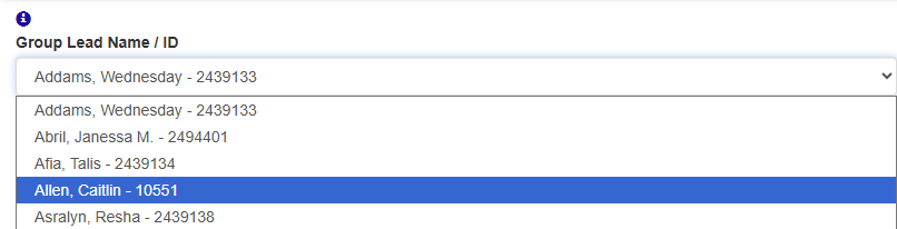 Edit Roommate Group window - update group lead