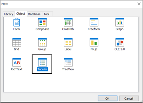 Creating a Tabular report in InfoMaker to begin the steps of using InfoMaker for a data set.