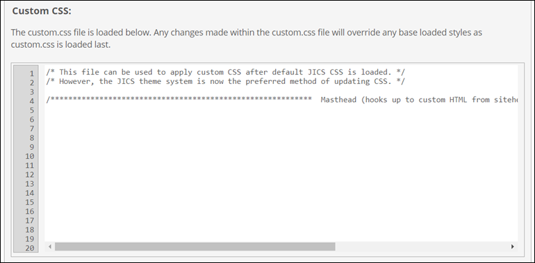 Custom CSS section