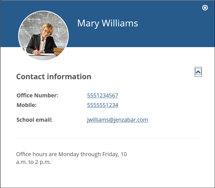 My Info card