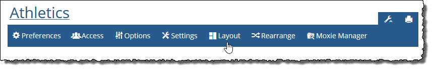 Click Layout link in admin bar.