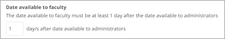 Field in Date available to faculty section