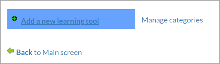 Select the Add a new learning tool option.