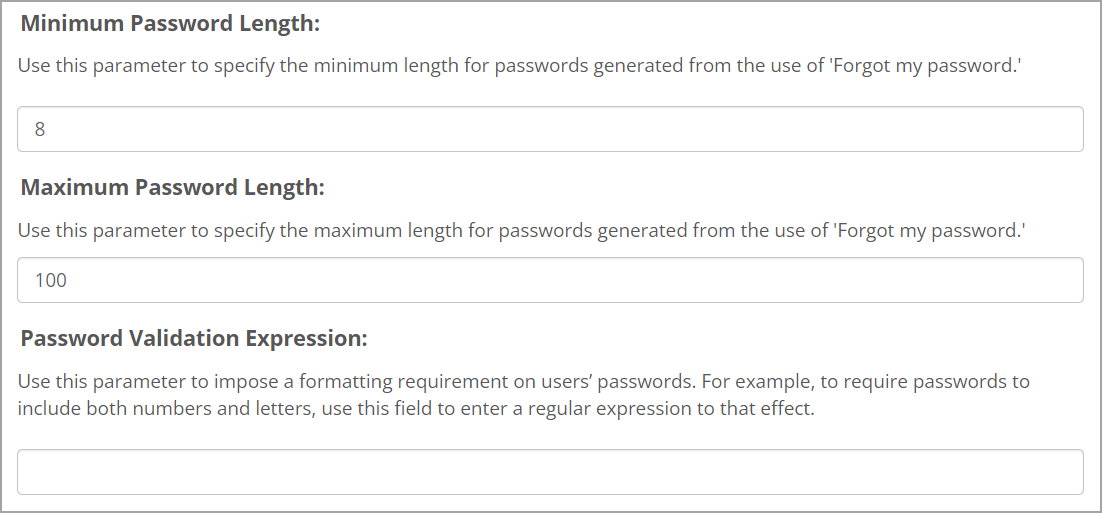 Edit Internal Method screen displays Password fields.