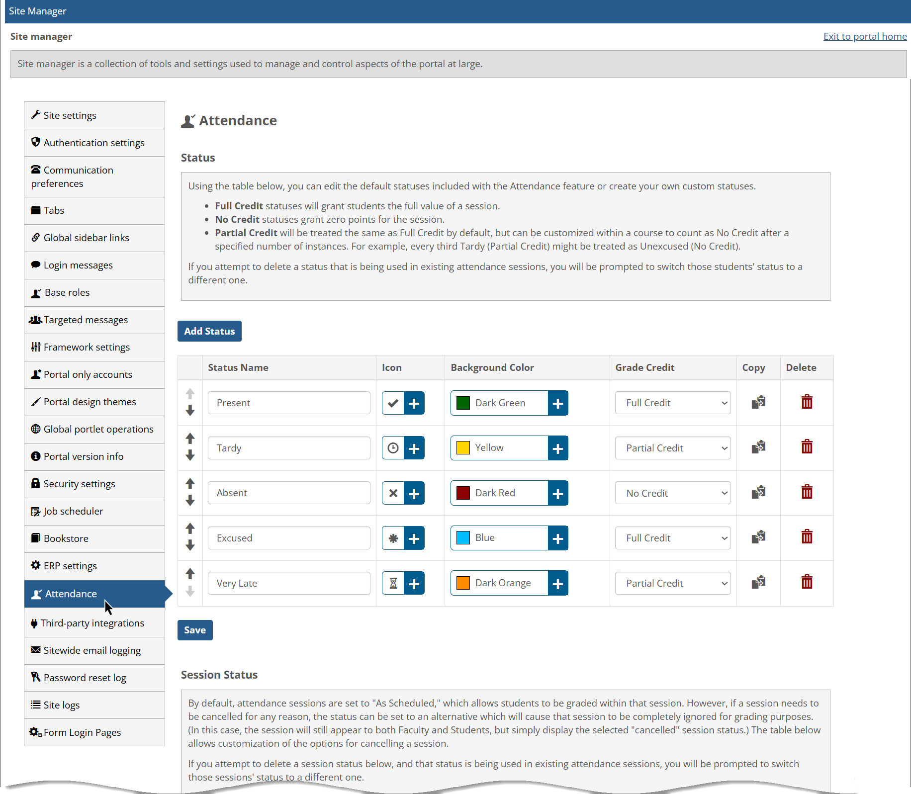 Attendance Tab in Site Manager for Attendance Only Clients