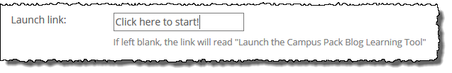 Launch link field to enter text.