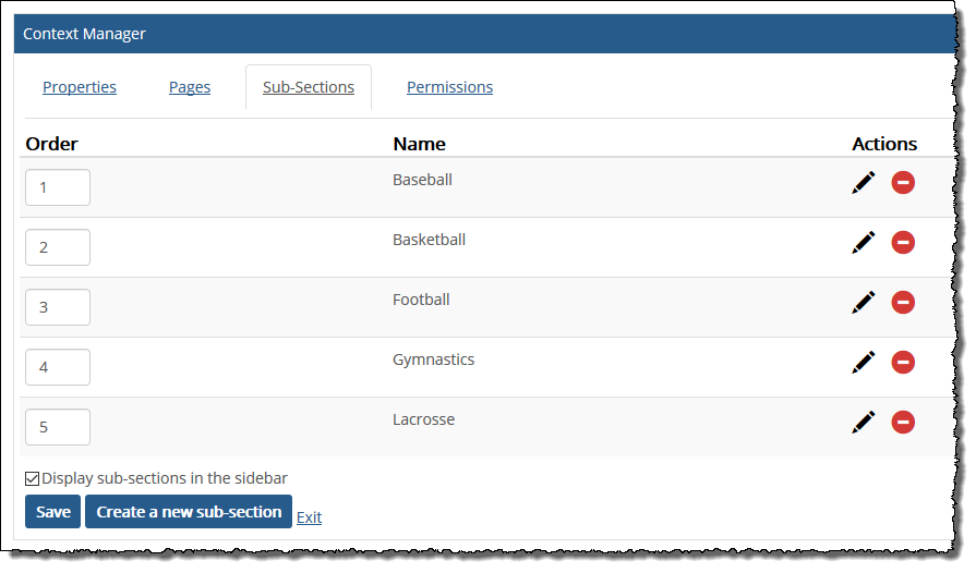Order column on left shows numeric order.
