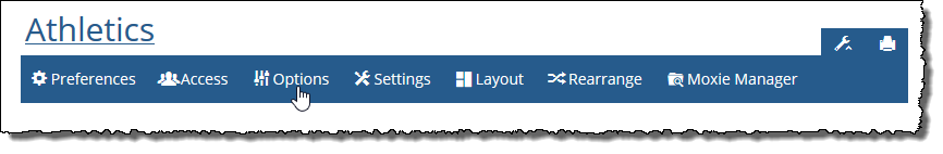 Click Options link in admin bar.