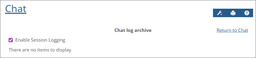 Chat log archive screen