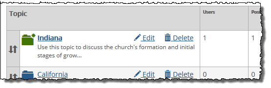 Up and down arrows icon on left of topic row
