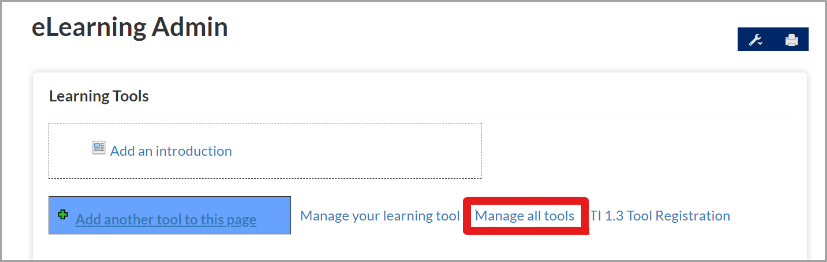 Select the Manage all tools option.