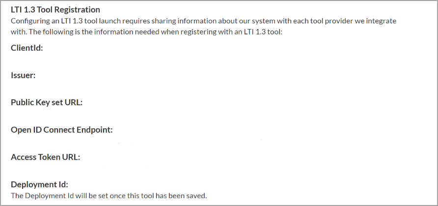 Provide the ClickID, Public Keyset URL, and other information to the tool provider.
