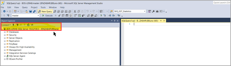 Connect to SQL Server Instance screen