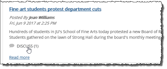 Blog post showing DISCUSS link.