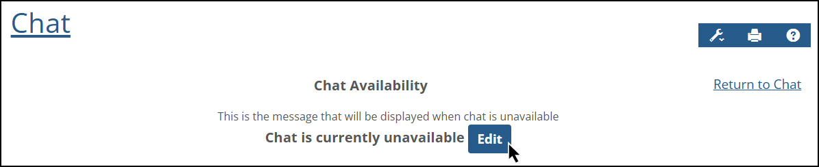 Current Chat unavailable message