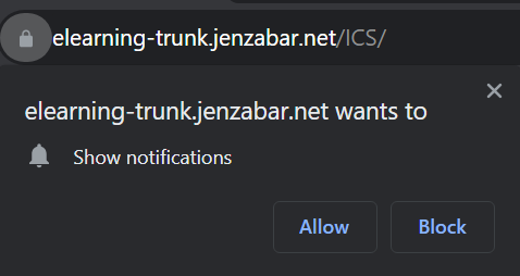 Browser Show notifications message with Allow and Block options