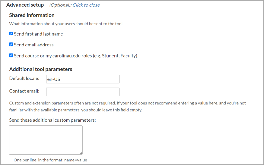 If applicable, provide advanced setup information.