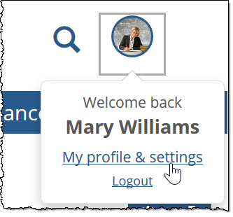 My profile & settings link