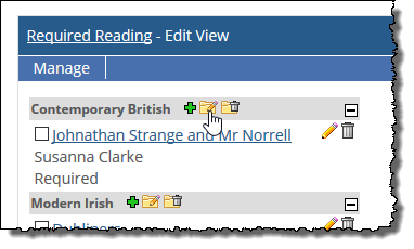 Edit icon on Required Reading - Edit view screen