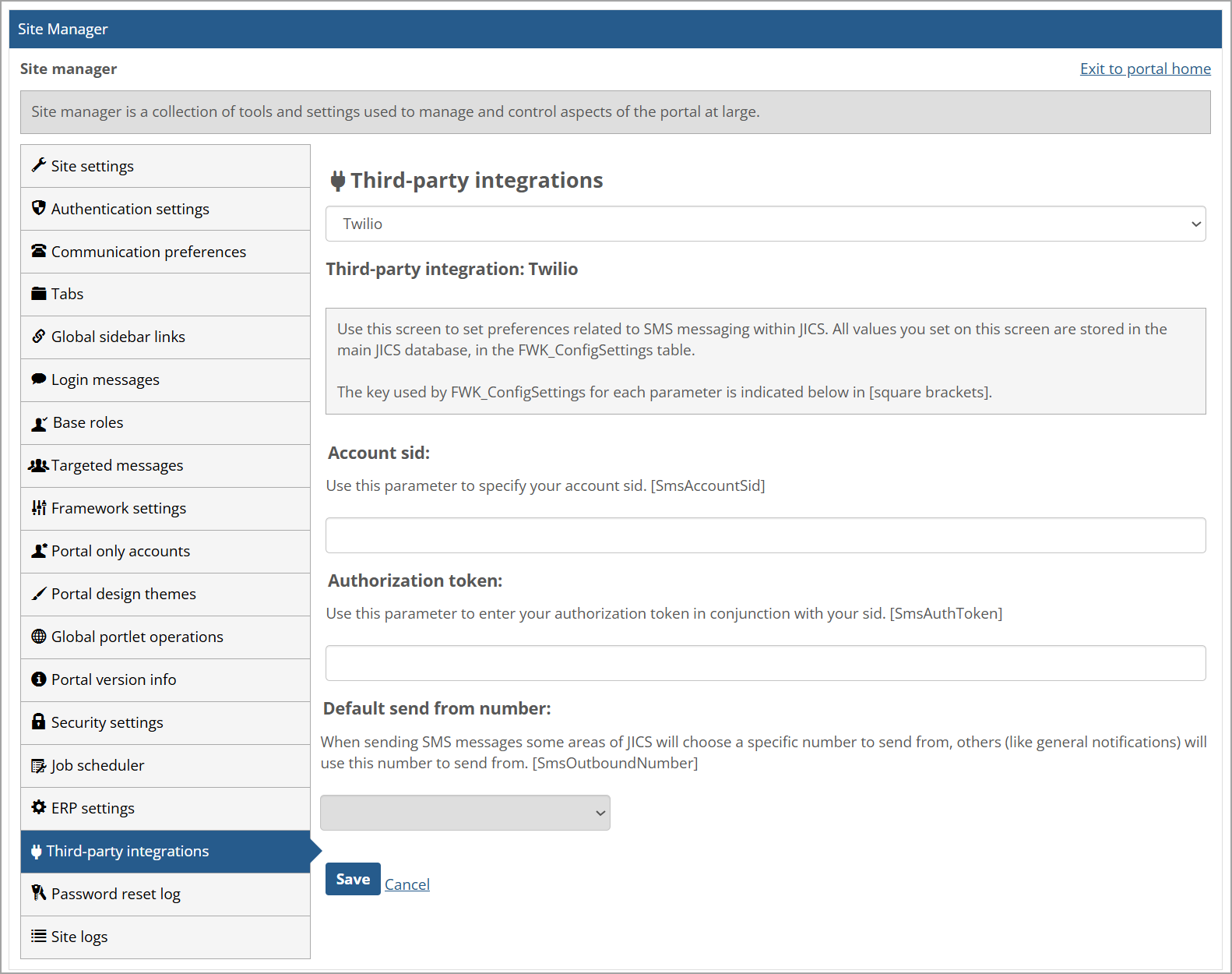 Third-party integration with Twilio