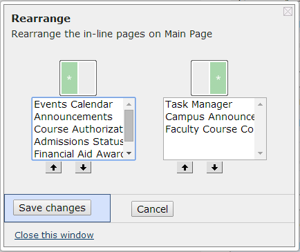 Rearrange window to rearrange features