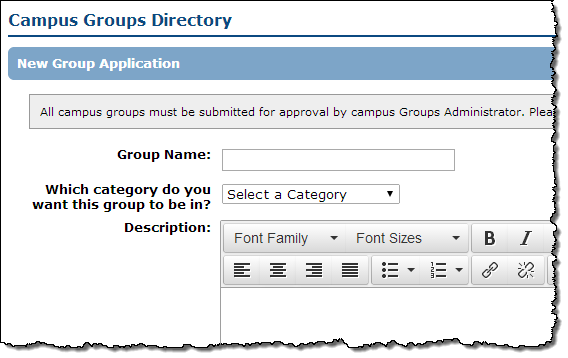 New Group Application View