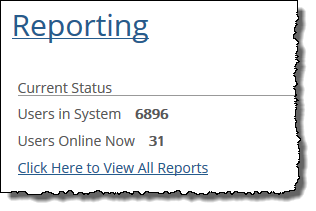 Reporting screen showing Current Status of users.