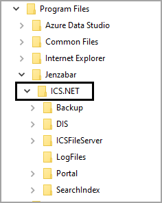 JICS Program Folder in Directory Structure
