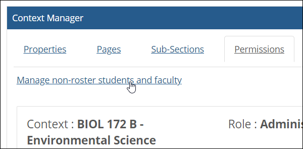 Manage non-roster students and faculty link