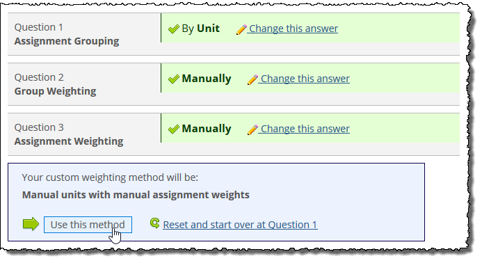 Custom Method configuration screen showing options to save the method or clear the screen.