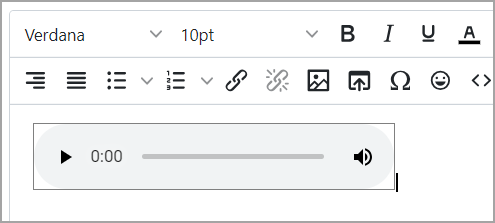 Audio recording in text editor