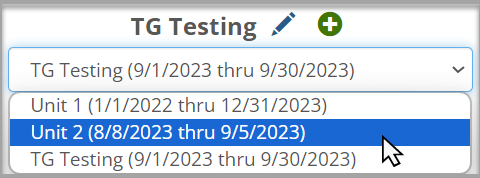 Select a unit from the drop-down list.