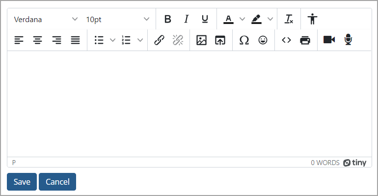 Text editor screen