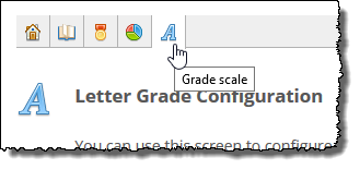 Letter Grade Configuration tab