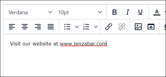 Link is removed (no blue text color for link).