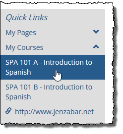 Quick Links sidebar on left
