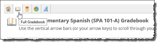 The Evaluations icon looks like an open notebook.