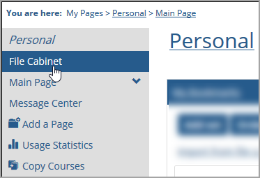 Click the ​File Cabinet​​ page in left pane.