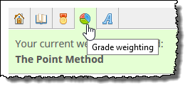 Final grade weighting icon looks like a pie chart.