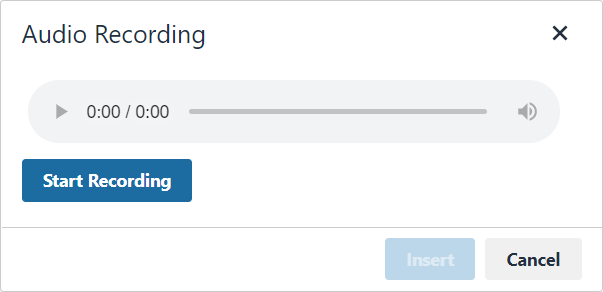 ​Audio Recording​​ pop-up window