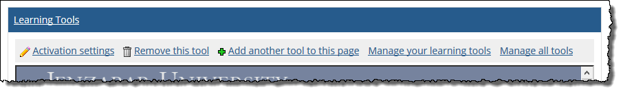 Learning Tools action bar at top