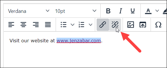 Remove link button