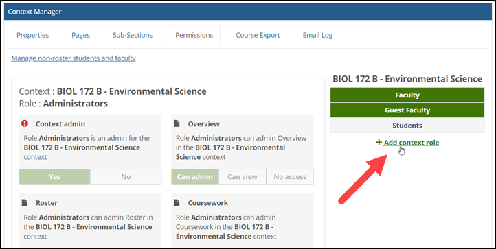 Add context role link