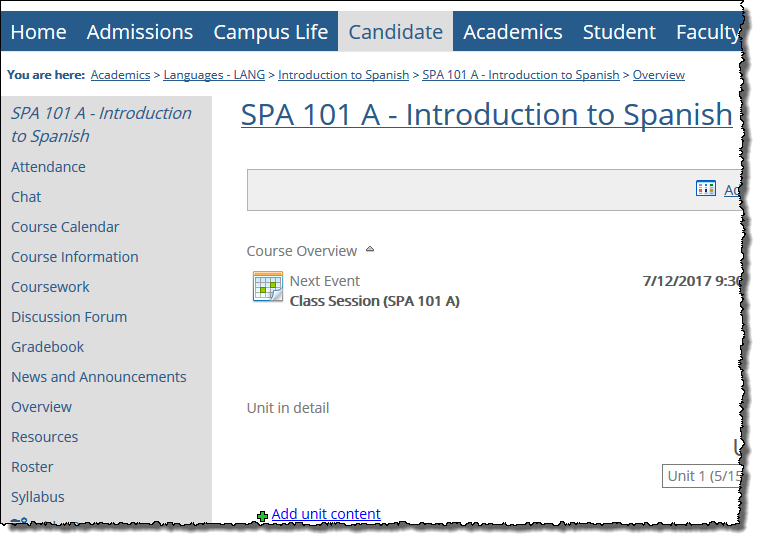 Pages listed in the sidebar.
