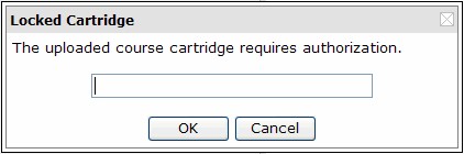 Locked Cartridge pop-up window