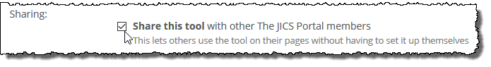 Share this tool checkbox